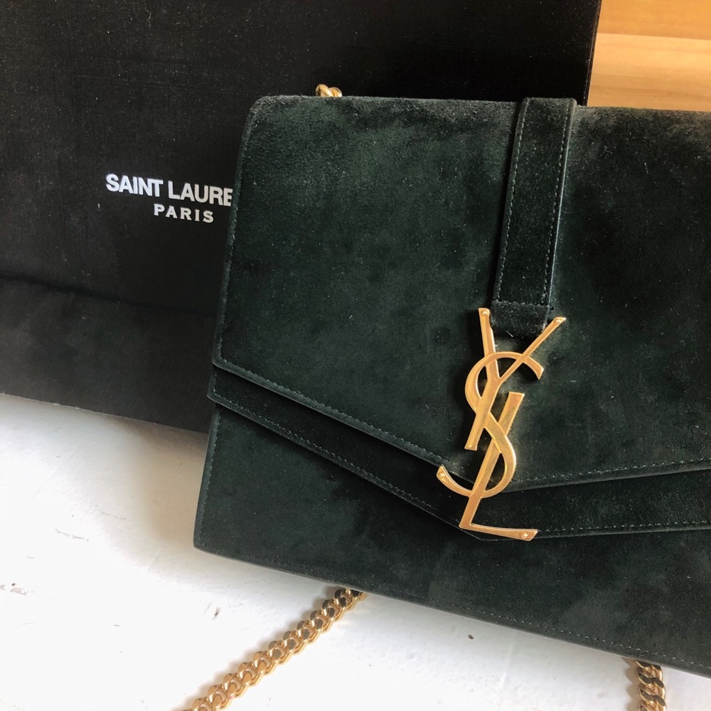 SAINT LAURENT Beautiful rare suede sulpice bag